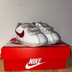 NIKE TODDLER  CORTEZ BASIC WHITE VARSITY RED TODDLERS SIZE 7C FORREST GUMP